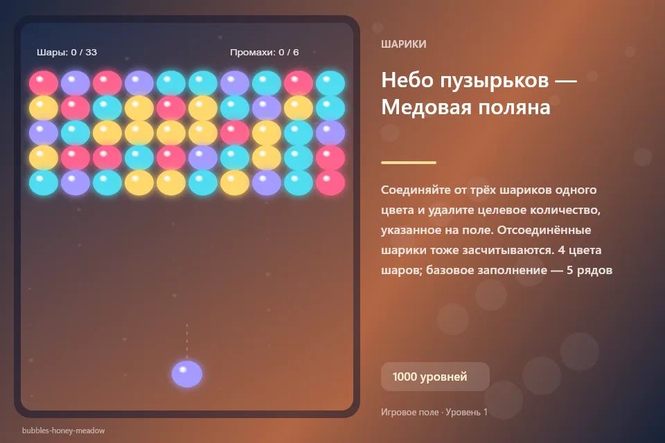Небо пузырьков — Медовая поляна