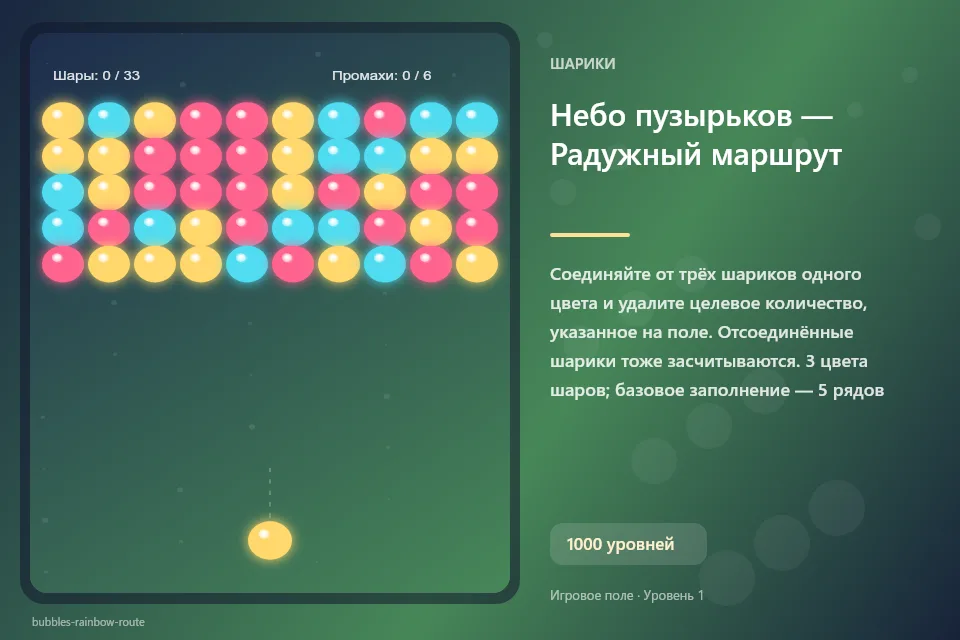 Небо пузырьков — Радужный маршрут