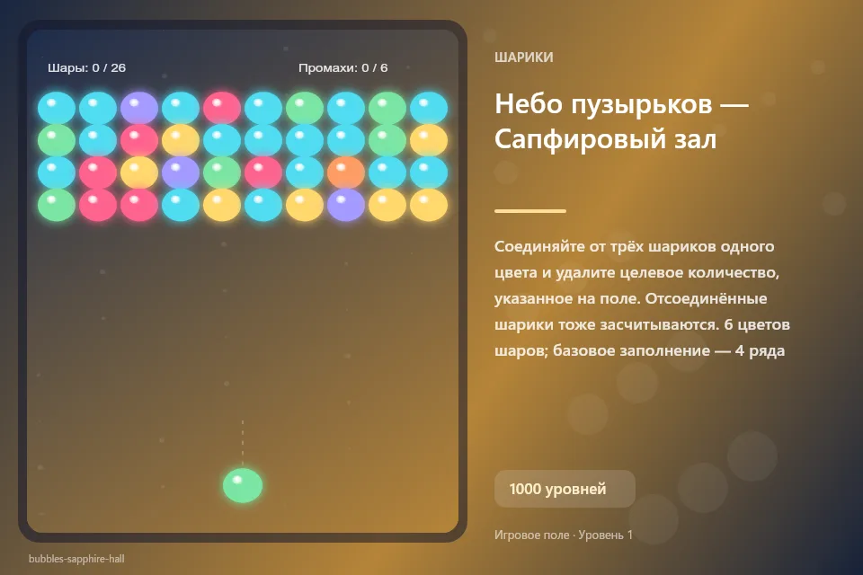 Небо пузырьков — Сапфировый зал