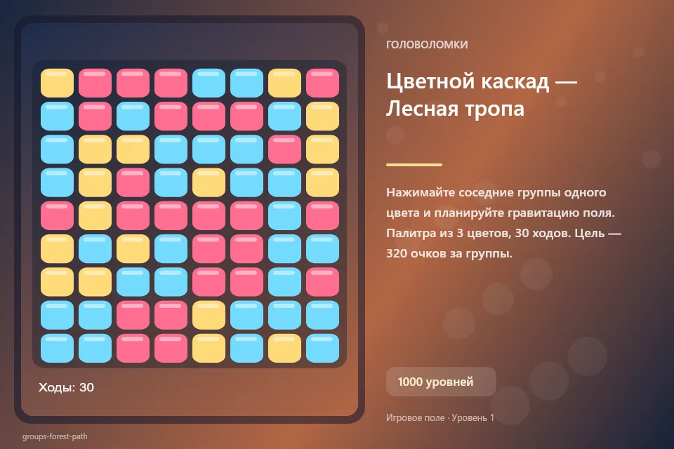 Цветной каскад — Лесная тропа