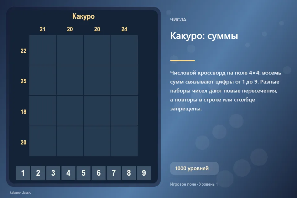 Какуро: суммы