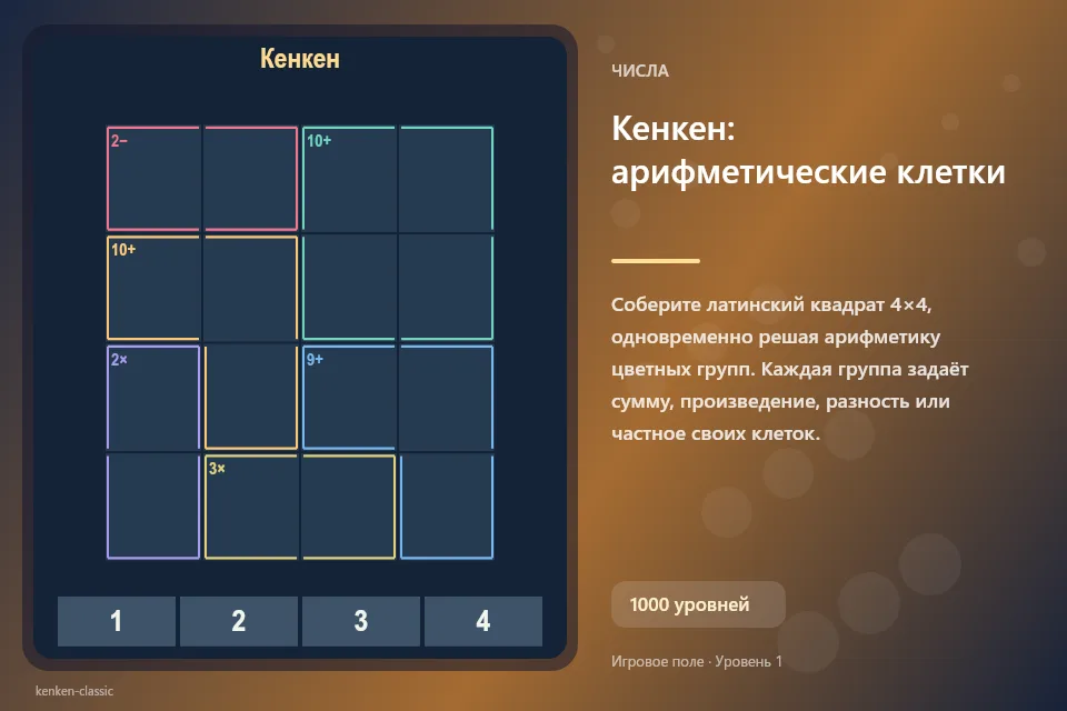 Кенкен: арифметические клетки