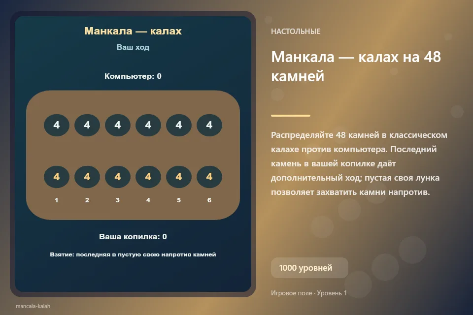Манкала — калах на 48 камней