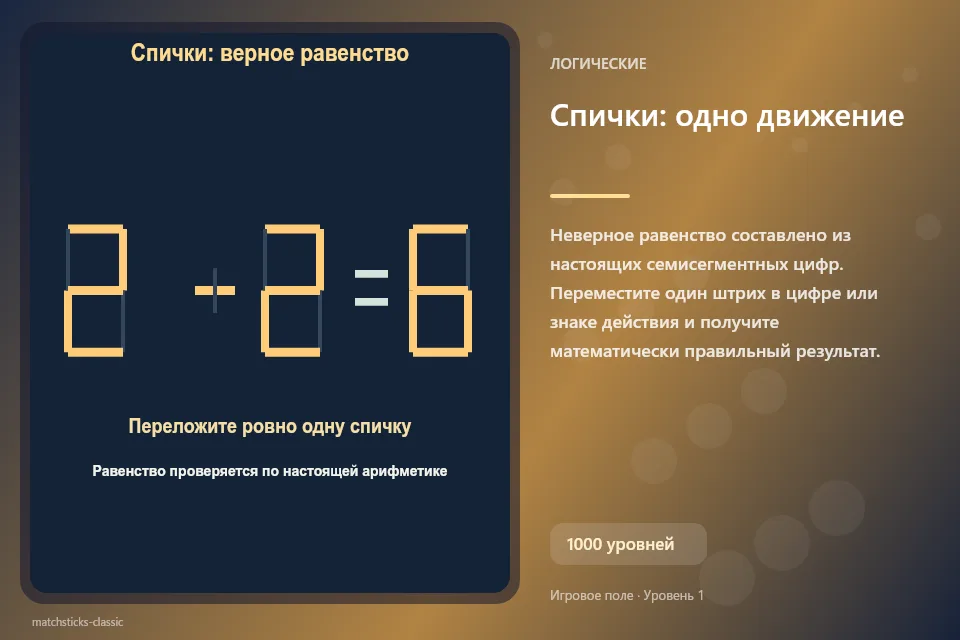 Спички: одно движение