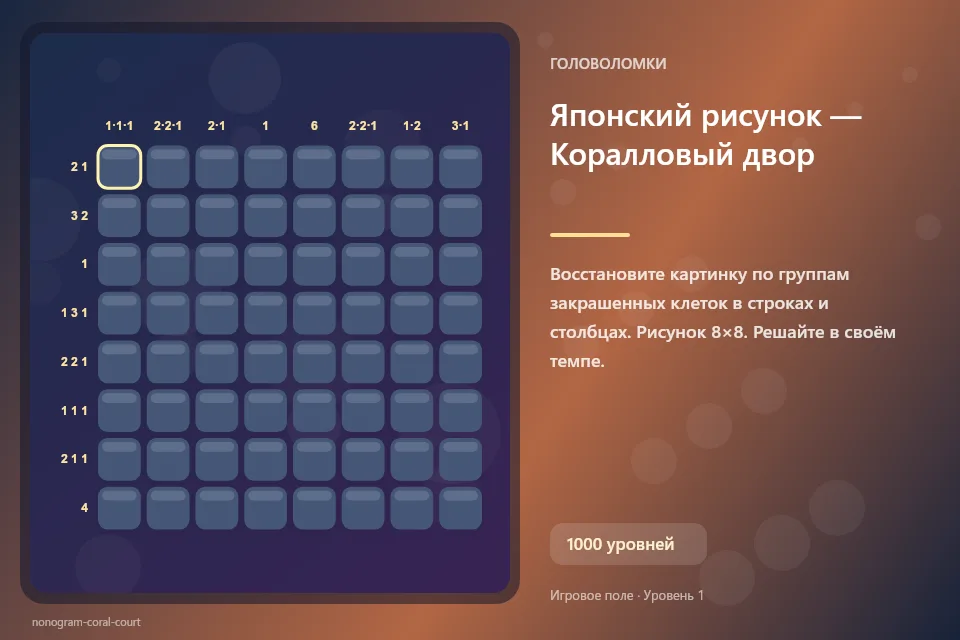 Японский рисунок — Коралловый двор