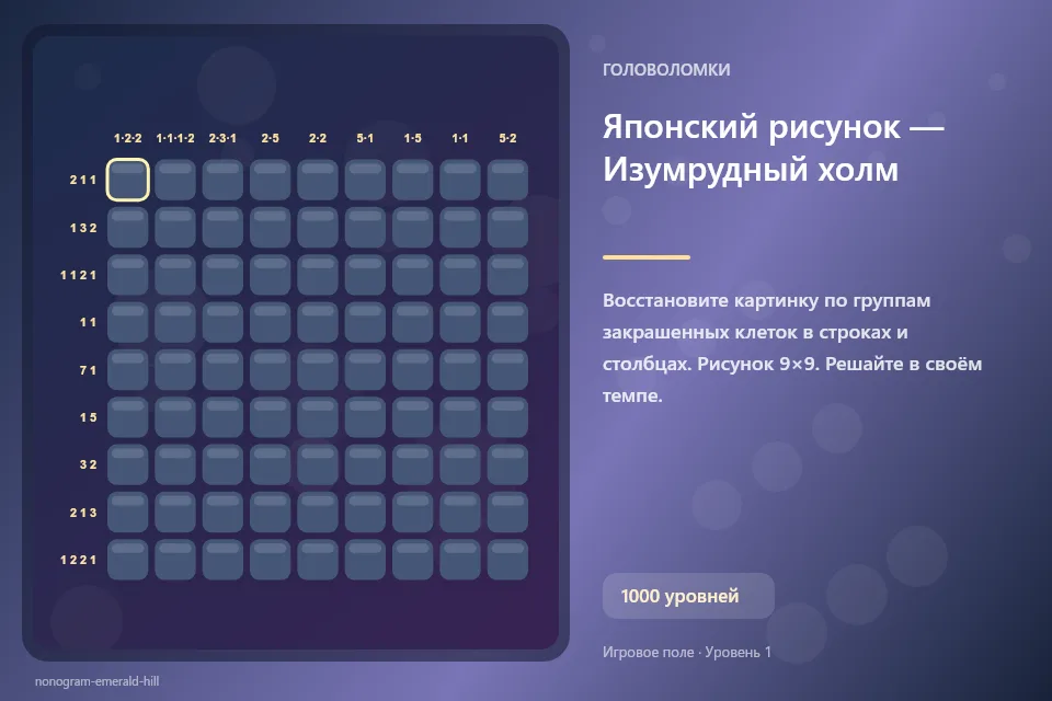 Японский рисунок — Изумрудный холм