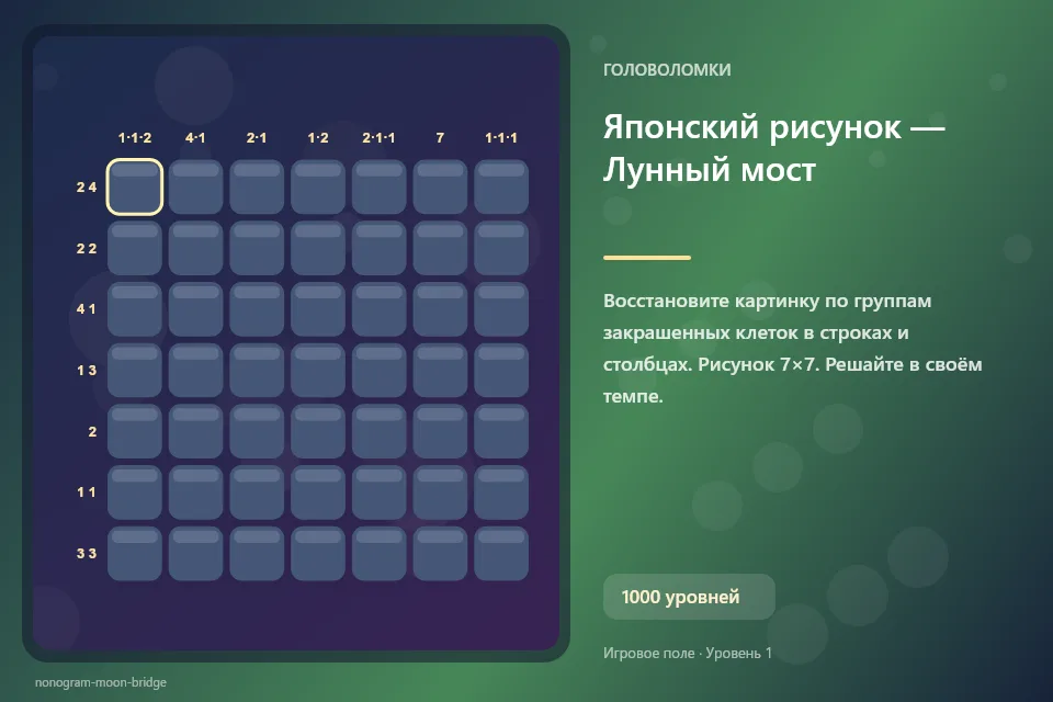 Японский рисунок — Лунный мост