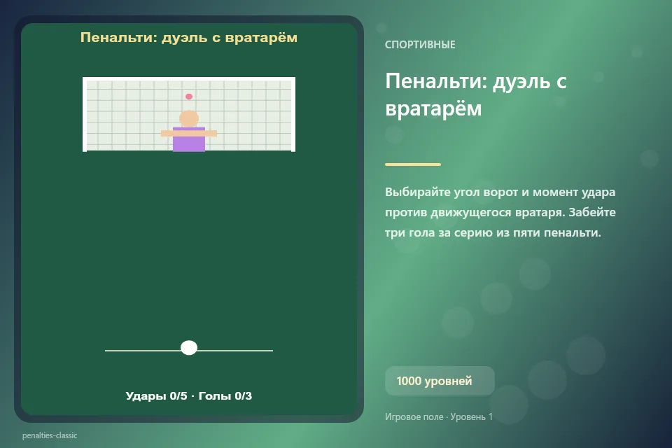 Пенальти: дуэль с вратарём