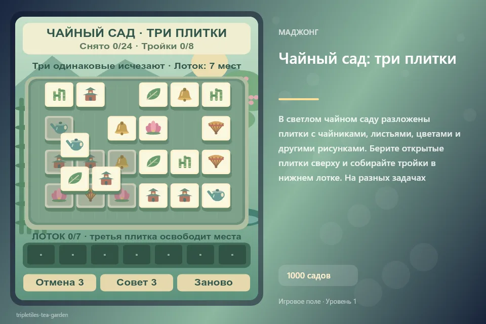 Чайный сад: три плитки