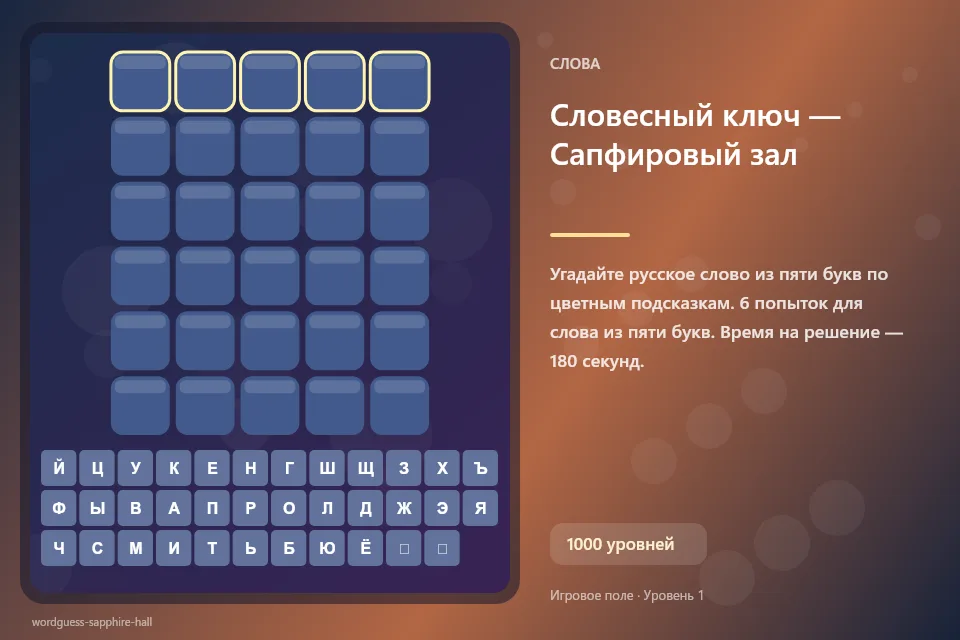 Словесный ключ — Сапфировый зал